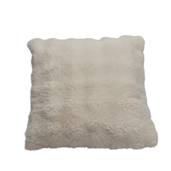 Faux Fur Throw Pillow Decorative Ivory White Utopia Bedding 20x20 - Picture 1 of 11